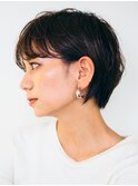 耳かけグランマッシュショート/アースカラー/ベビーバング