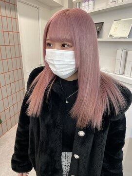 ペレ 渋谷(PELE) 切りっぱなしボブ/エアリーロング/美髪/ピンクブラウン/渋谷