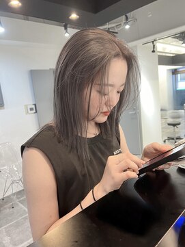 ペレ 栄店(PELE) 前髪/アンブレラカラー/こなれミディ/イメチェン/ウェーブパーマ