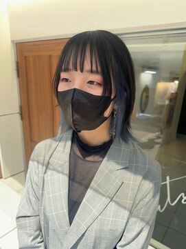 インビテーション(invitation) インナーカラー インナーブルー ブルーブラック ウルフ