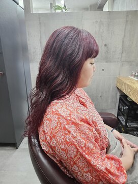 シプレアンドヘア(CYPLE & HAIR) ワインレッドカラー　フェイスフレーミング　インナーカラー