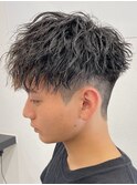 ツイストスパイラル/スパイラルパーマ/メンズ/マッシュ/眉毛