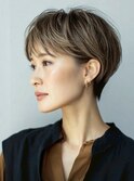 白髪ぼかし/イメチェンヘアスタイル/前髪カタログ/ショートボブ