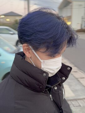 ヘアーアトリエ ラフェル(hair atelier Rafel) フェザーパーマ風　ブルーブラック