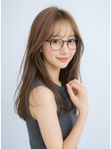 大人上品ロングレイヤー×透け感シースルーバング