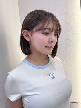 暗髪×韓国風タッセルボブ[髪質改善ストレート/10代20代30代]