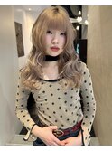 イメチェン/ピンクベージュ/アンブレラカラー/前髪/表参道