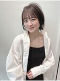 大人かわいい外ハネレイヤーボブ 髪質改善カラー