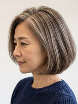 ヘアスタジオルース(HAIR STUDIO LUZ)&nbsp;40代50代60代の大人ボブ/白髪ぼかしハイライト/堀江/北堀江
