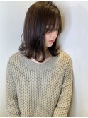 伸ばしかけバング チョコレートブラウン ミディアム 
