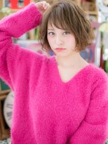 カバーヘア ブリス 戸田公園西口店(COVER HAIR bliss) インナーカラー斜めバングくせ毛風ボブc4戸田公園10代20代30代!