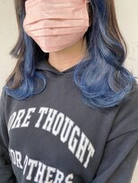 アジールヘア 東上野店(agir hair) 韓国風ゆるふわミディインナーカラーブルーくびれセット