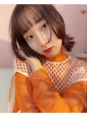 顔まわりぱつっとボブ
