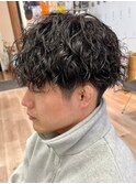 ツイストスパイラルパーマメンズパーマ波巻きパーマツーブロック