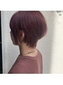 ハイトーンピンクのショート