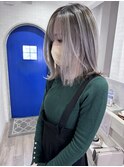 透明感外ハネブリーチシャドールーツバレイヤージュグレージュ