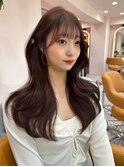 韓国ヘア/顔まわりカット/くびれヘア/チョコレートブラウン