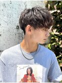 メンズ波巻きスパイラルパーマショートプードルパーマコンマヘア