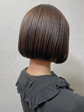 リコ 池袋東口店(Liko) 【Liko　池袋東口店】丸みボブ　ダークブラウン　髪質改善　艶髪