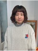 オン眉/ボブパーマ/細かめパーマ/くるくるパーマ