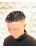 短髪パーマ/8ミリ濡れパン/スキンフェード/ワイルド