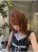 オレンジブラウンピンクオレンジベージュ暖色カラーダブルカラー