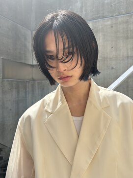 メゾンアクア 表参道(Maison ACQUA) =メンズボブ/フェザーパーマ／MEN’S HAIR/ブルーブラック