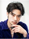 波巻きツイストスパイラル刈り上げセンターパートフェザーパーマ