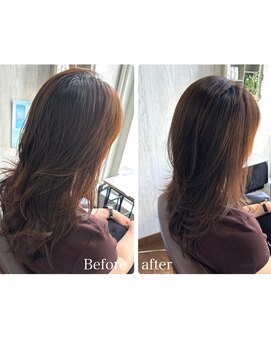 コルテ 倉敷西坂店(CoRte.) 【before/after】髪質改善で艶めく大人のくびれレイヤー♪可愛い
