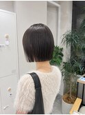 髪質改善縮毛矯正地毛風ストレート切りっぱなしボブ