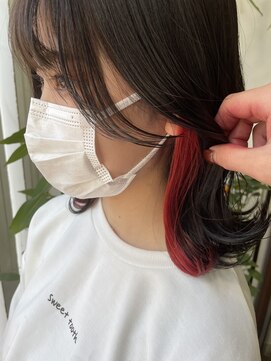 アン(Hair make un) 【インナーカラー♪♪】ディープオレンジカラー♪♪