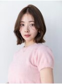 韓国レイヤーくびれミディアムナチュラルカラー似合わせカット