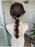 編み下ろし　ポニー　参列　玉ねぎヘア