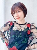 say.黒髪ボブルフネビージュ小顔ワンレン大人かわいいショート