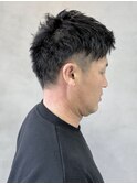 スパイキーショート/ブルーブラック/フェザーパーマ/メンズ70