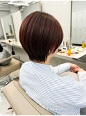 大人ショートボブ丸みショートカットマッシュショート前髪あり