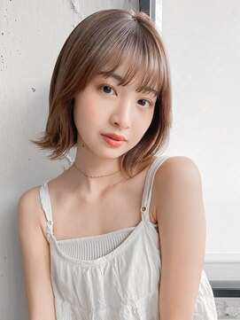 アグノス 青山(Agnos) ココアベージュグラゲヘアーくびれ小顔オリーブグレー