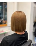 ミルクティーベージュ× ボブ