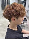 天神波巻きプードルパーマハードスパイラルマッシュメンズ強め
