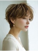 ☆ダークパープルナチュラルショートミルクブラウン髪質改善ボブ