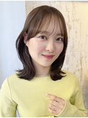 くびれヘア/大人可愛い/シースルーバング