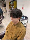目下マッシュ×フェザーシャドウパーマ
