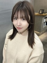 ジーナ 池袋(Zina) 外ハネミディアム/ヘーゼルベージュ/韓国ヘアー/池袋美容院