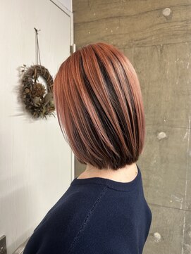 エルム 府中(yelm) ブリーチ1回~2回でできるピンクベージュデザインカラー