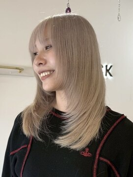 ラック 津田沼(LUCK) 似合わせカット/顔周りレイヤー/ミルクティーベージュ/ブリーチ