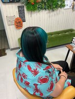 ヘアースペース 練馬店(hair space COCO)&nbsp;グリーンハイライト、ハロウィン用に