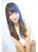 Licca パールグレージュ 小顔レイヤー 流し前髪 エフォートレス
