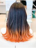 派手髪☆毛先オレンジ