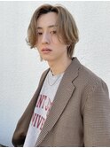 メンズハイトーン　ブロンド　ミルクティー　ブリーチカラー