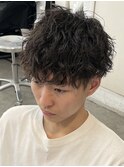 波巻きスパイラルツイストスパイラルパーマツーブロックパーマ